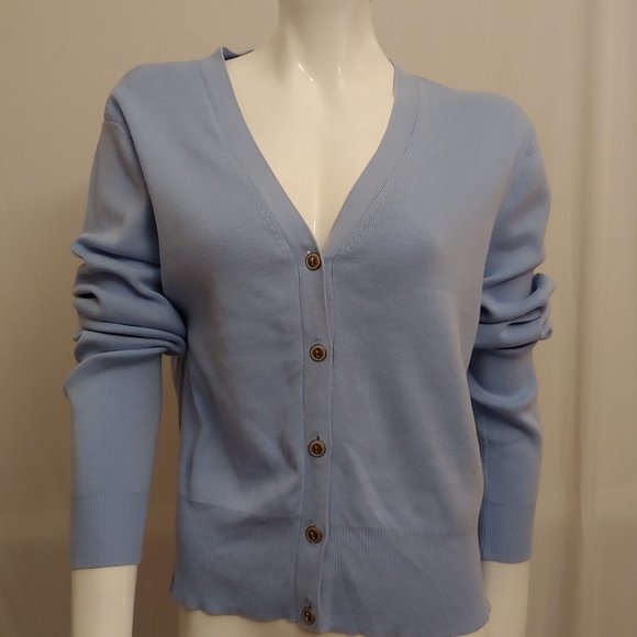 CAbi Tops - Cabi baby blue soft cutout button down cardigan Size XL.